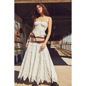Free People White Maxi Skirt